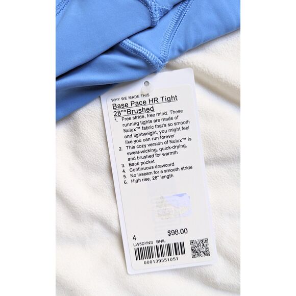 Lululemon Base Pace High-Rise Running Tight 28" Brushed Nulux Size 4 - Picture 9 of 9